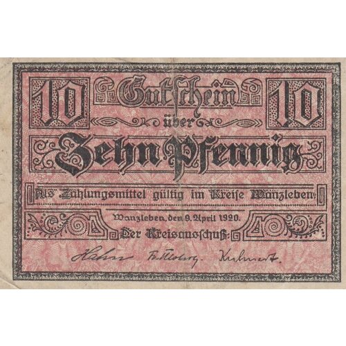 Германия (Германская Империя) Ванцлебен 10 пфеннигов 1918 г. (3)