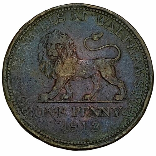 Великобритания токен 1 пенни 1812 г. (Британская медная компания) (2) британская малайя токен 1 кепинг 1831 г