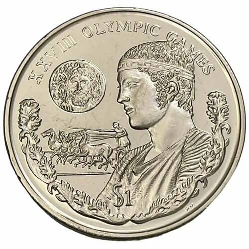 Брит. Виргинские острова 1 доллар 2004 г. (XXVIII летние Олимпийские Игры, Афины 2004-Колесница) (2)