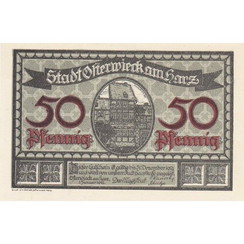 Германия (Веймарская Республика) Остервик-ам-Гарц 50 пфеннигов 1921 г. (2)