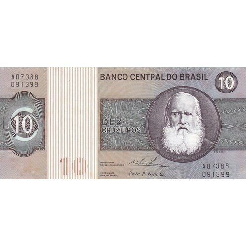 Бразилия 10 крузейро 1974-1980 гг. банкнота бразилия 5 крузейро 1974 года p 192c unc