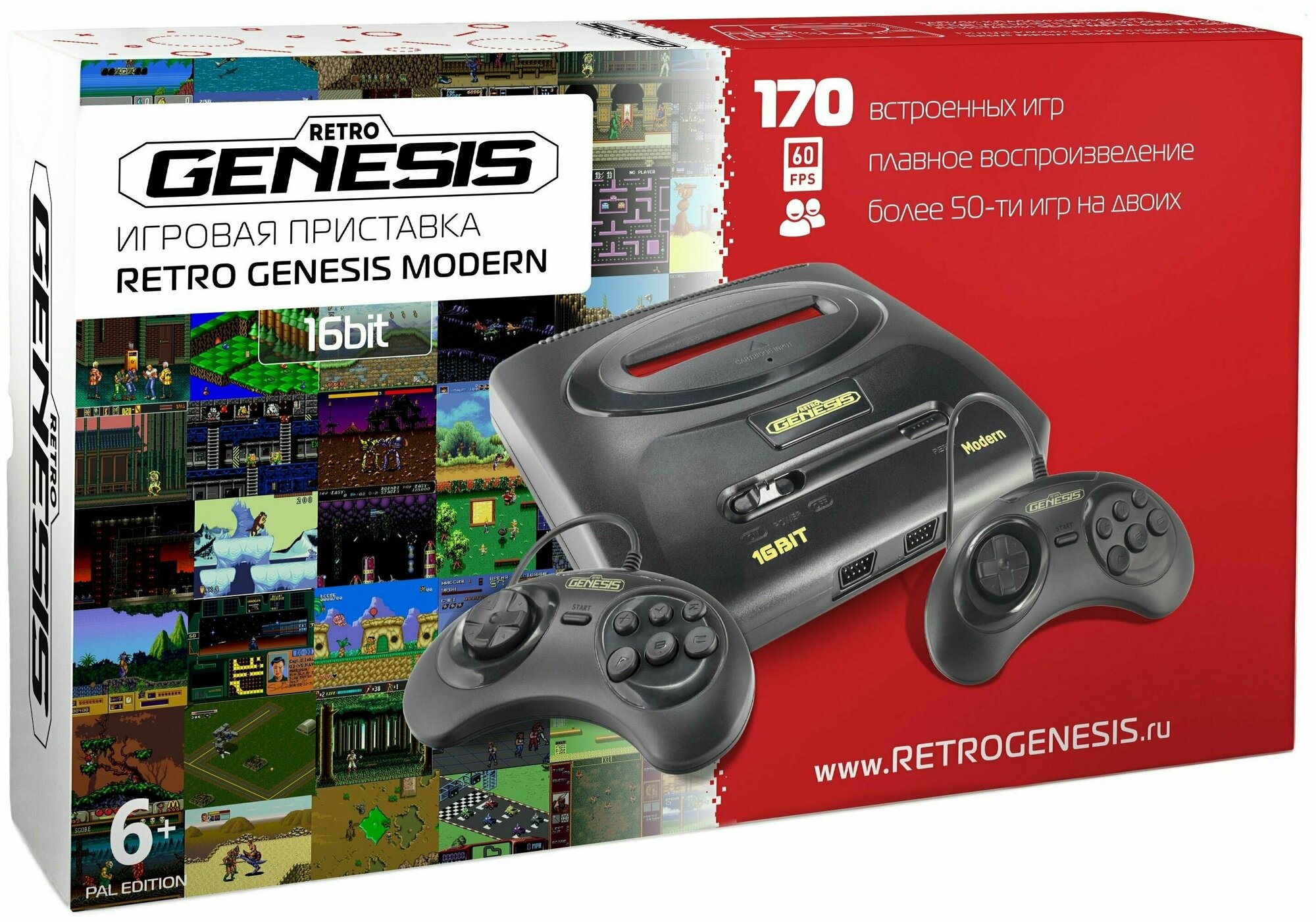 Игровая консоль RETRO GENESIS Modern 170 игр, два джойстика, черный - фото №3