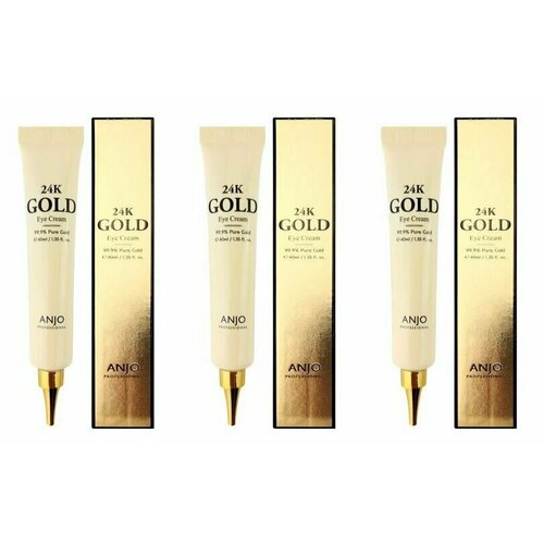 Anjo Professional Крем для век антивозрастной, с 24-каратным Золотом, 24K Gold, Anti-Wrinkle Eye Cream, 40 г, 3 штуки