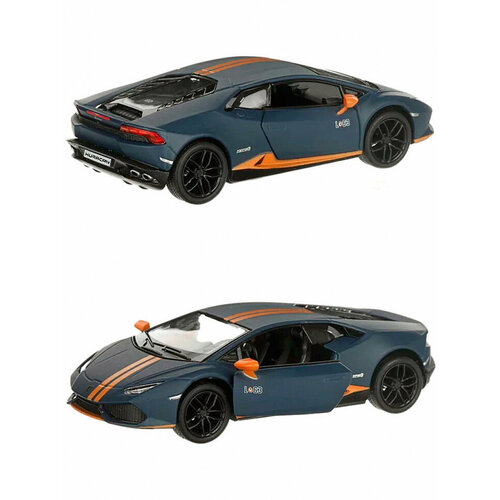 Металлическая машинка Kinsmart 1:36 «Lamborghini Huracan LP610-4 Avio» инерционная, синяя KT5401D-2 kinsmart модель металлическая инерционная lamborghini huracan lp 610 4 avio 1 36 графитовый