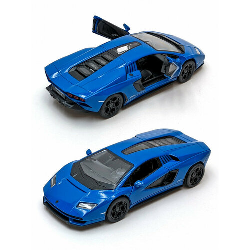 Металлическая машинка Kinsmart 1:38 «Lamborghini Countach LPI 800-4» инерционная, синяя KT5437D-2