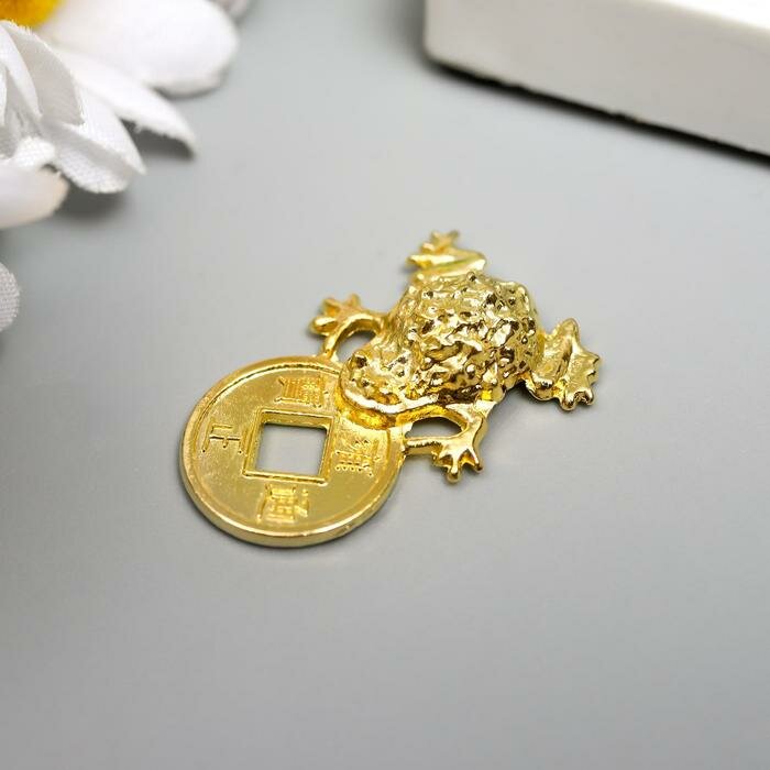 Кошельковая мелочь "Жаба с монетой"1.5х2.5х0.3 см, 10 шт. - фотография № 2