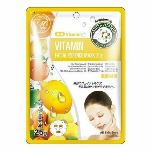 Осветляющая тканевая маска для лица с витаминами MITOMO 