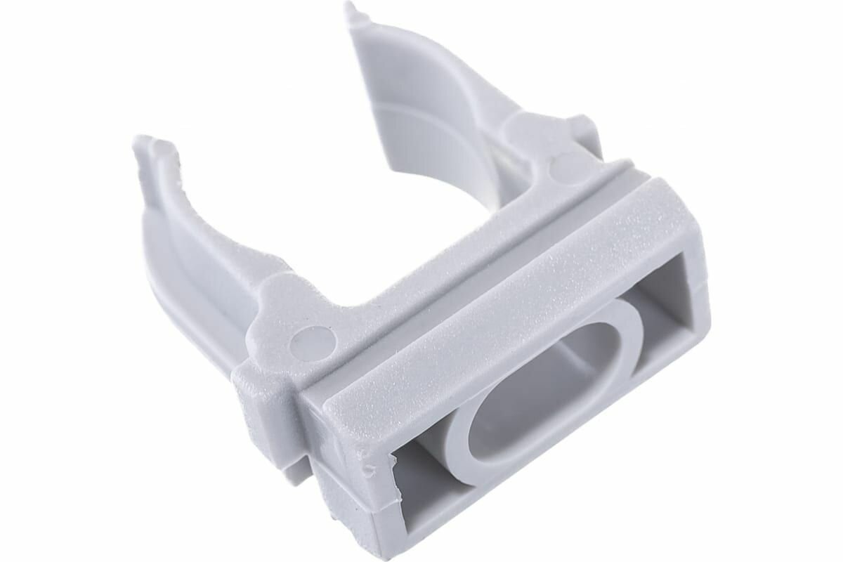 фото Держатель для труб (клипса), 20мм, серый, 10 штук