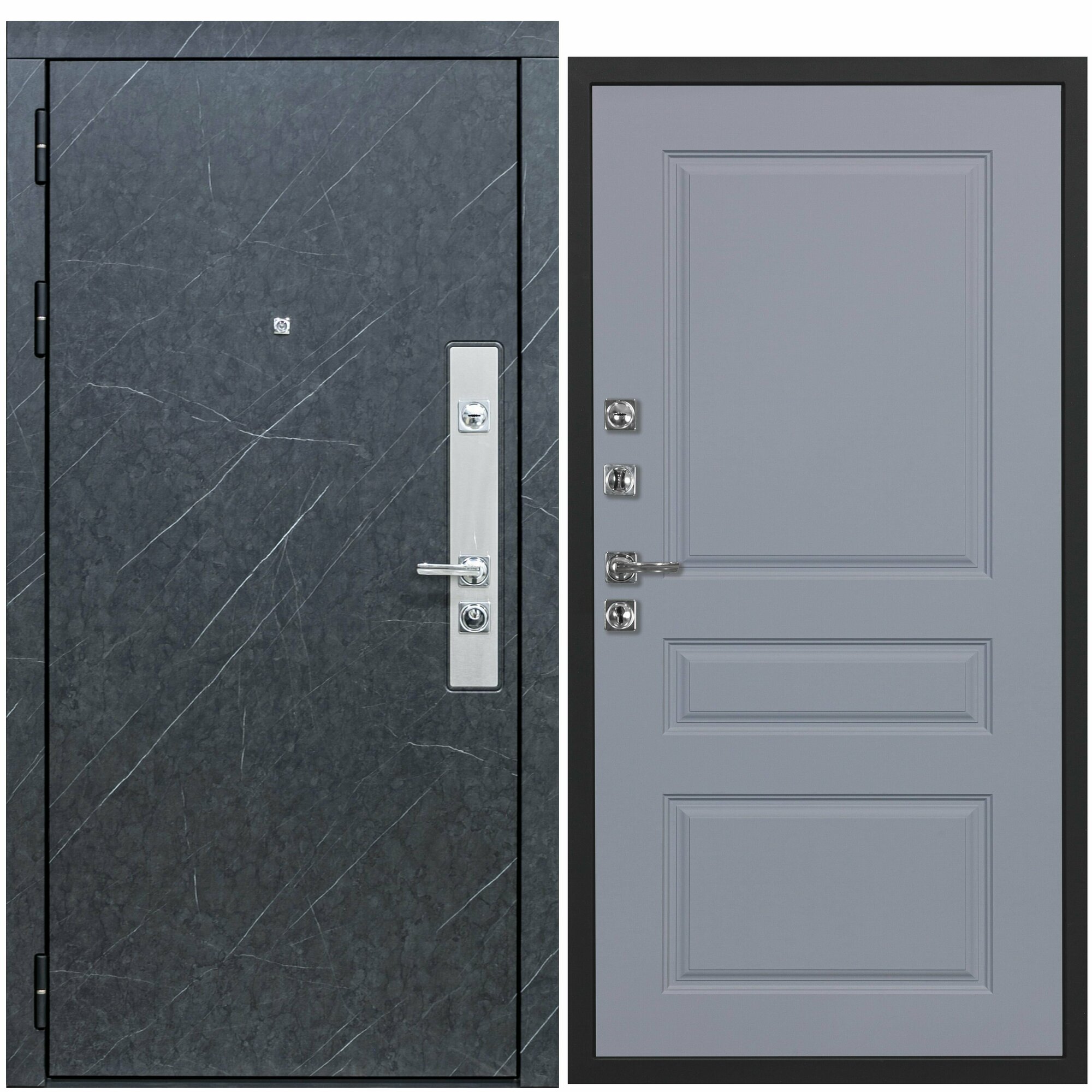 Дверь входная металлическая DIVA ДХ-26 2050x860 Левая Гранит лава оникс - Д13 Силк маус, тепло-шумоизоляция, антикоррозийная защита для квартиры