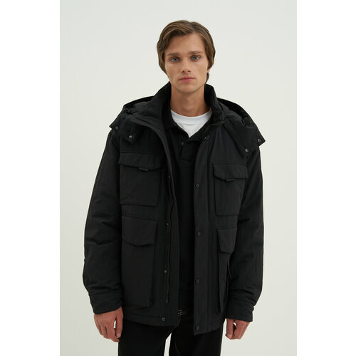 куртка puma демисезон зима силуэт прямой капюшон карманы утепленная размер s черный Куртка FINN FLARE, размер S, черный