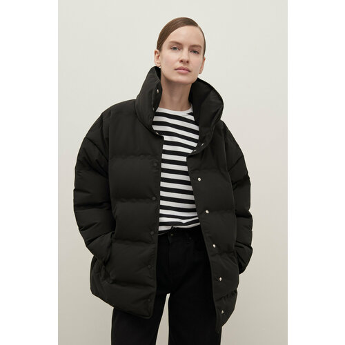 фото  куртка finn flare зимняя, средней длины, стеганая, карманы, водонепроницаемая, размер m, черный