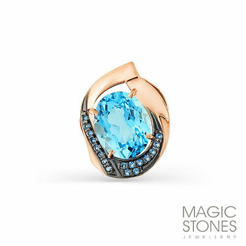 Подвеска MAGIC STONES, золото, 585 проба, фианит, топаз