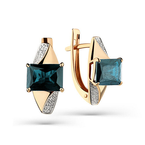 Серьги MAGIC STONES, золото, 585 проба, топаз