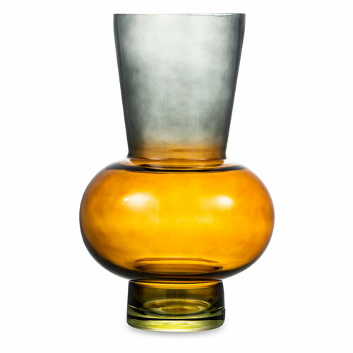 Ваза Rasteli Триобль 15 см, h25 см, трехцветная, серая, терракотовая, салатовая, стекло