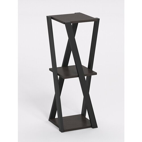 Подставка для цветов №9 в стиле лофт, Дуб Венге 30 x 30 x 80 см