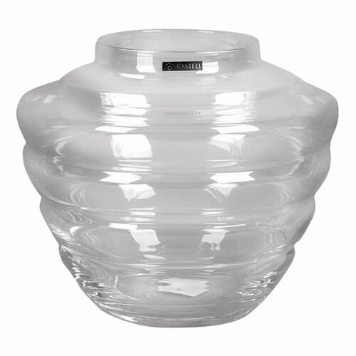 Ваза стеклянная Rasteli Риббад 15х25 см, прозрачная