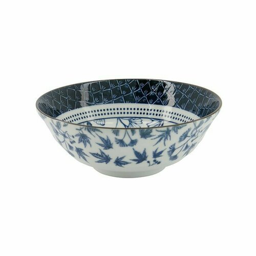 Чаша Flora 20 см, цвет голубой + белый, фарфор, Tokyo Design, Япония, TD16709