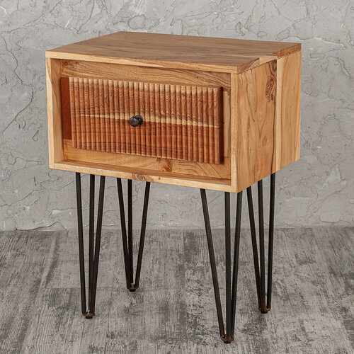 Изображение товара Тумба прикроватная, 1 ящик, массив Акации, " Бартли", Decor of today, ( 50 x 35 x 64), коричневый