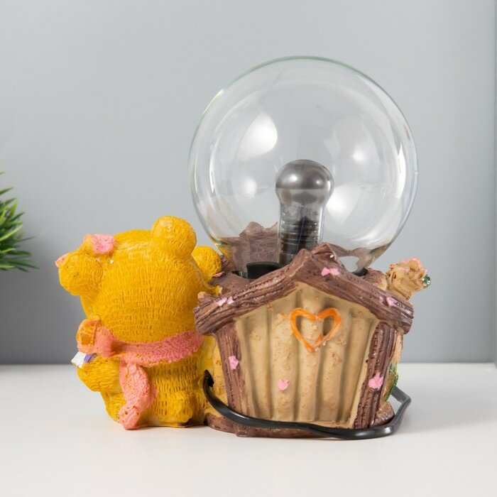 Плазменый шар "Мишка" цветной 14х12х17 см 9614889 - фотография № 6