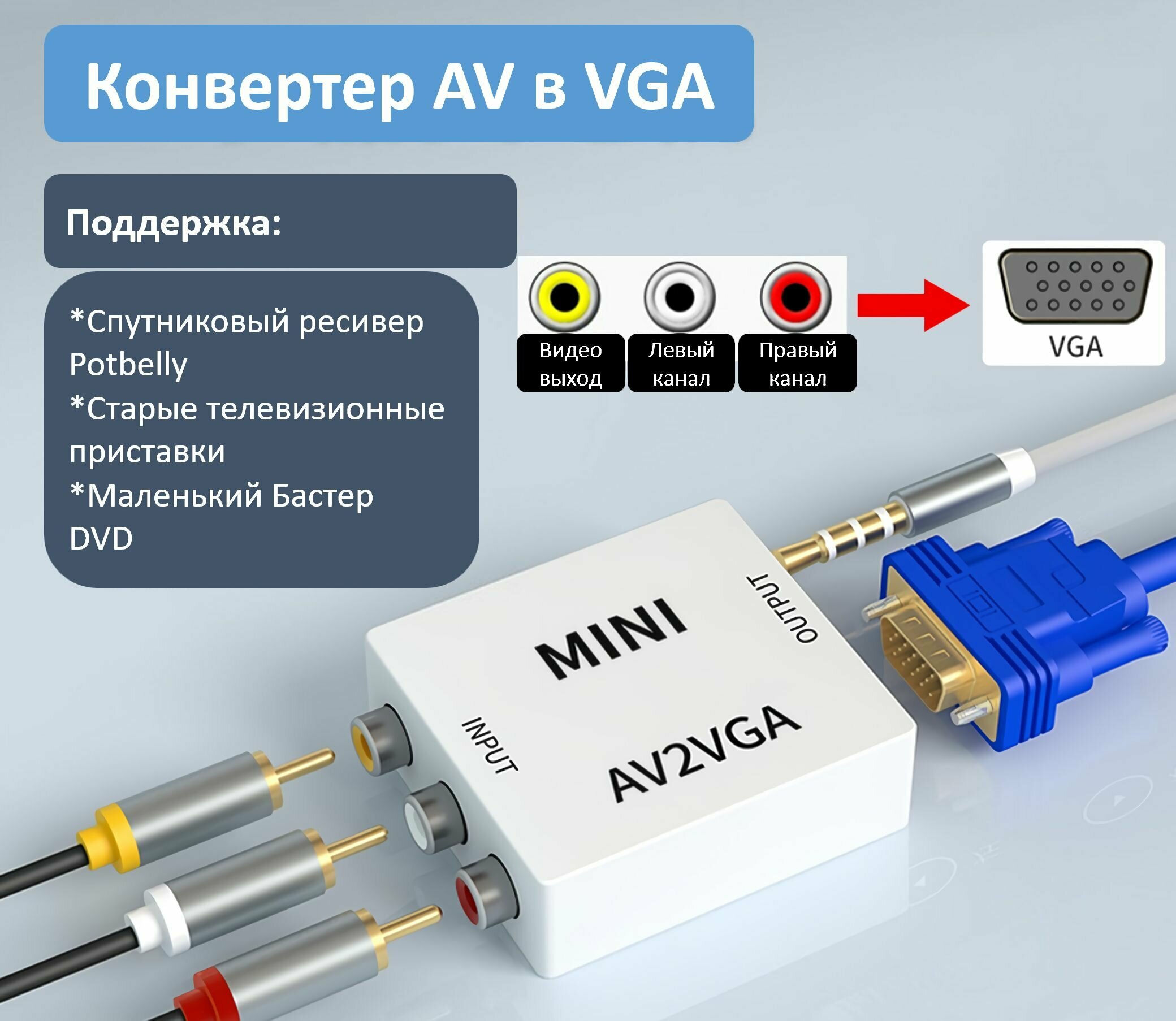 Конвертер-переходник AV/VGA