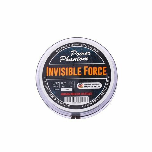фото Леска power phantom invisible force clear, диаметр 0.32 мм, тест 11.9 кг, 100 м