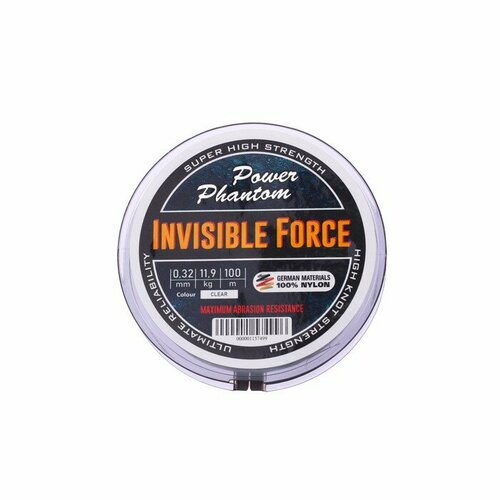 леска power phantom invisible force clear диаметр 0 25 мм тест 7 2 кг 100 м Леска Power Phantom Invisible Force CLEAR, диаметр 0.32 мм, тест 11.9 кг, 100 м