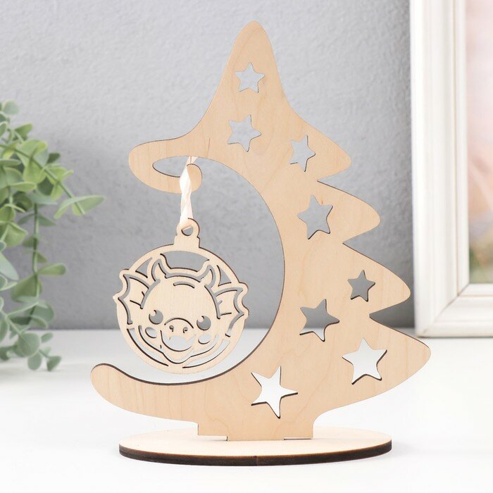 фото Сувенир "Ёлка. Мордочка дракона" 15х18,5 см (набор 3 детали)