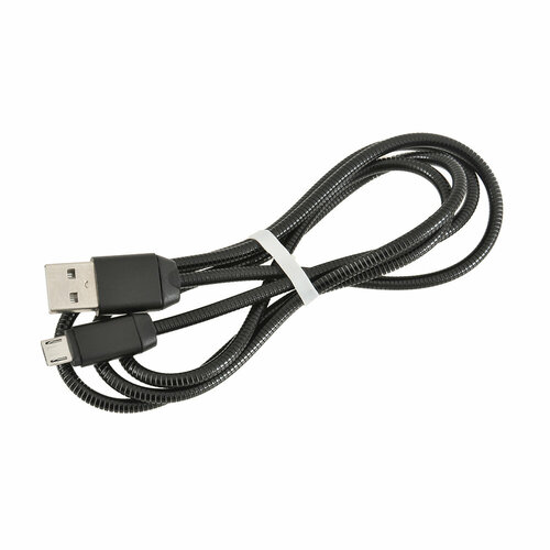 Кабель micro USB MOBILEPLUS металл черный 1 м MPКкмmч mobileplus кабель lightning 8 pin microusb mobileplus рулетка белый 1 м mpusbкр8pmб