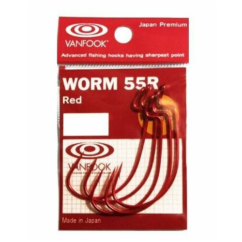 фото Крючки vanfook офсетные worm55r red #5/0 (5шт)