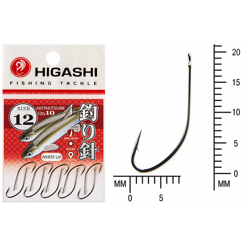 фото Higashi крючок higashi akitakitsune ringed #12 white uv
