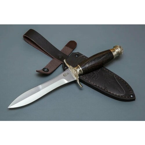 фото Нож из кованой стали х12мф «адмирал», рукоять литье мельхиор, венге - кузница сёмина кузница сёмина юрия михайловича