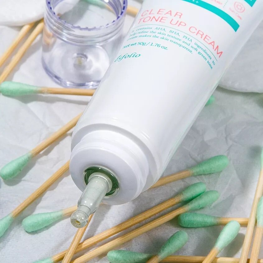 Крем для лица `ESFOLIO` 3HA TONE UP c AHA, BHA и PHA - кислотами, SPF 50+ (выравнивающий тон кожи), 50 г — фото 1