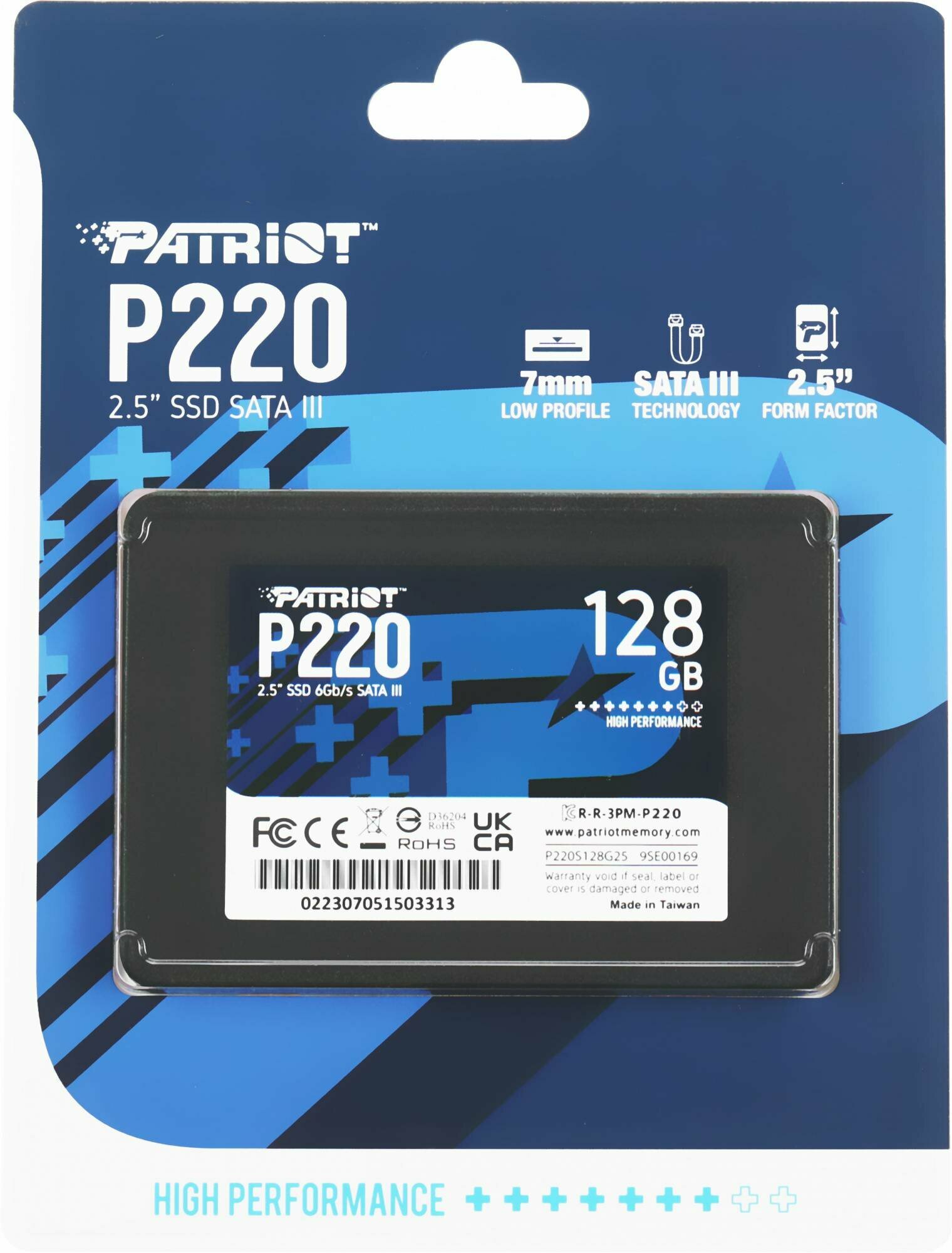Твердотельный накопитель Patriot Memory P220 128 ГБ SATA P220S128G25
