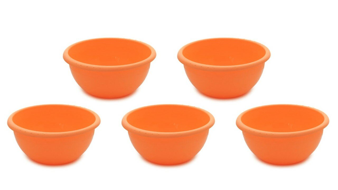 Комплект из 5 штук миска салатник 0,5 л оранжевый