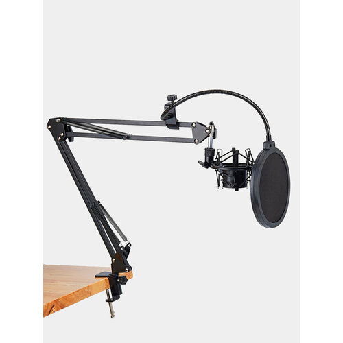 Стойка пантограф с пауком и поп-фильтром для микрофона- NB-35 настольная для микрофона