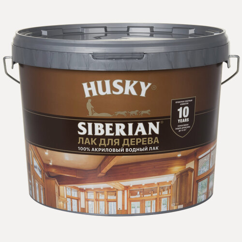 Изображение товара Аквалак HUSKY Siberian, для дерева, полуматовый, акриловый, 9л