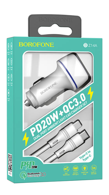 Автомобильное зарядное устройство BZ14A Mercury PD20W + QC3.0 набор — фото 1