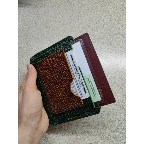 обложка для паспорта премиум именная царь чёрная Документница для паспорта , коричневый