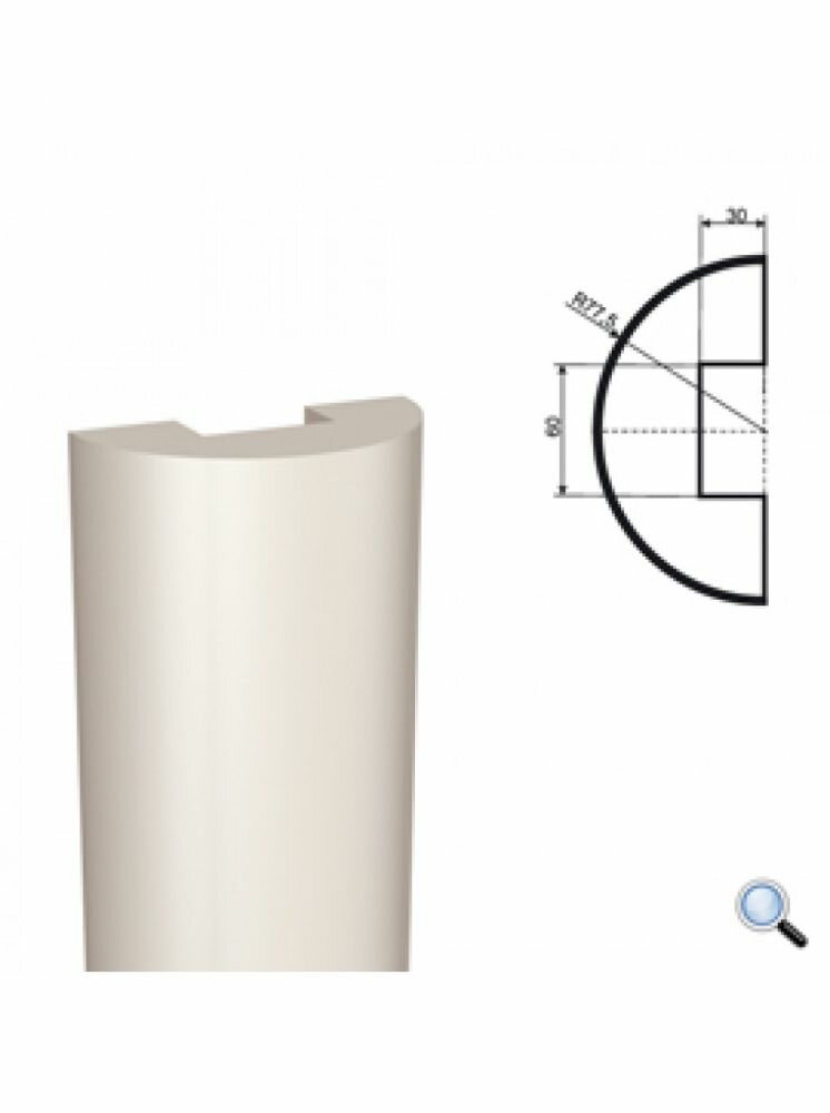 Полуколонна Lepninaplast КЛВ-155/2 Half В2500хВР77.5хНР77.5 мм / Лепнинапласт.