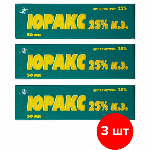 Средство от тараканов, клопов, комаров, клещей Юракс, 3шт по 50мл (150 мл)