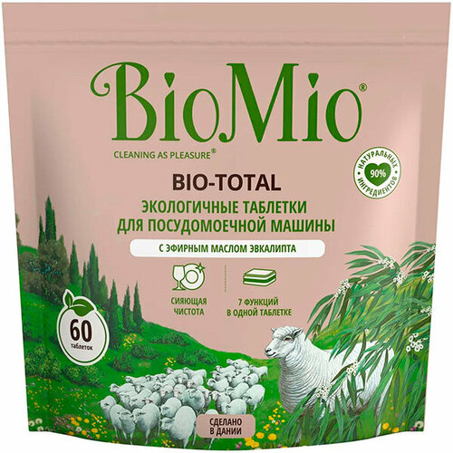 Таблетки для ПММ BIO MIO 60шт Bio-Total Эвкалипт (1 упаковка, 60 штук)