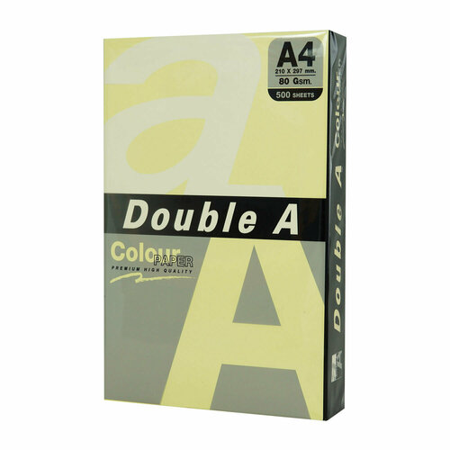 Бумага цветная DOUBLE A, А4, 80 г/м2, 500 л, пастель, светло-желтая фиточай эвкалипт россыпью в пачке 50 г