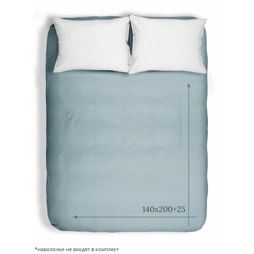 Простыня на резинке 140х200+25 хлопок голубой