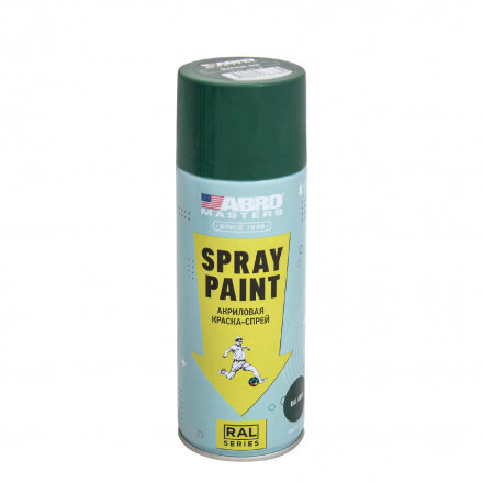 фото Краска аэрозольная зеленый мох акриловая MASTERS (520 мл) (RAL-6005) ABRO SP-RAL-6005-RE