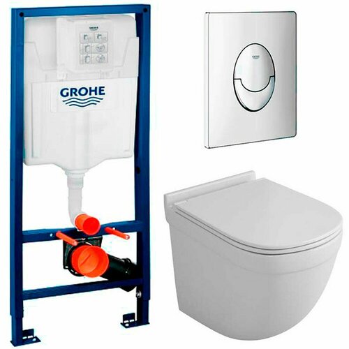 Инсталляция Grohe Rapid SL 38721001 + унитаз OWL Eld Cirkel-H OWLT190101 безободковый с сиденьем унитаз подвесной owl eld cirkel h towlt190101 безободковый торнадо