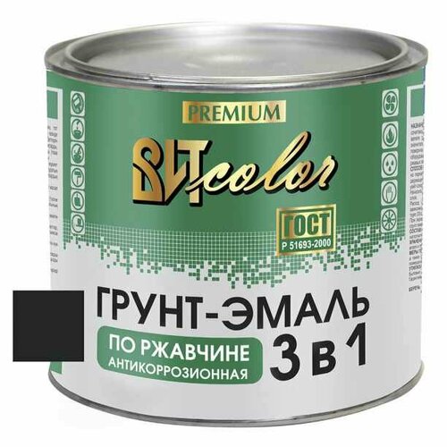 Грунт-эмаль по ржавчине ВИТcolor 3в1 черная 1,8 кг