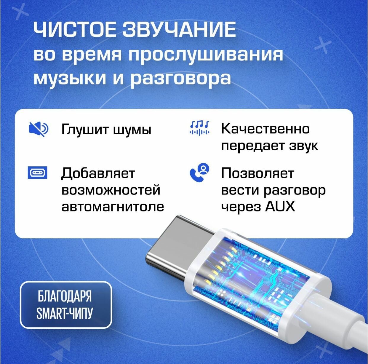 Переходник USB Type-C на наушники с ЦАП / Jack 3.5 мм / адаптер поддерживает голосовую связь и управление с пульта