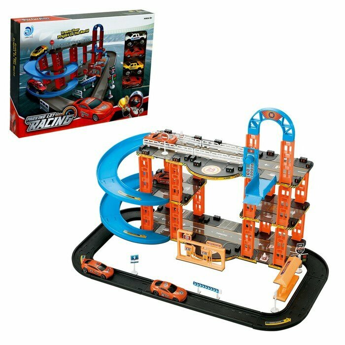 Sima-land Парковка Racing, с лифтом, 4 машинки, 3 уровня