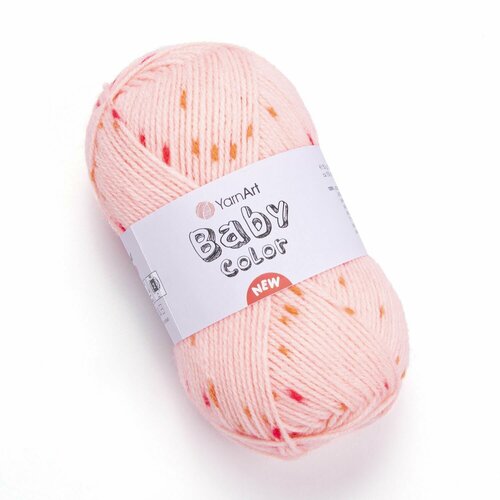 Пряжа BABY COLOR (YarnArt), персиковый с крапинкой - 208, 100% акрил, 5 мотков, 50 г, 150 м.