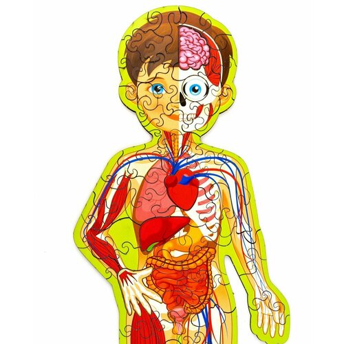 Деревянный фигурный пазл-головоломка KoroBoom 